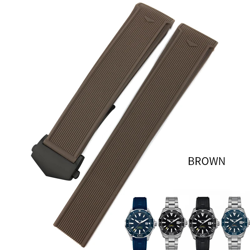 Bracelet de montre en caoutchouc et Silicone, 20mm 22mm, adapté à Tag Heuer CARRERA AQUARACER 300 500 WAY201A WAY211C, accessoires de montre de plongée