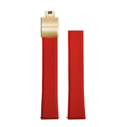 CTS – bracelets de montre FPM en caoutchouc fluoré, 19/20/21/22mm, boucle papillon à dégagement rapide, ceintures de plongée souples unisexes découpées à la taille