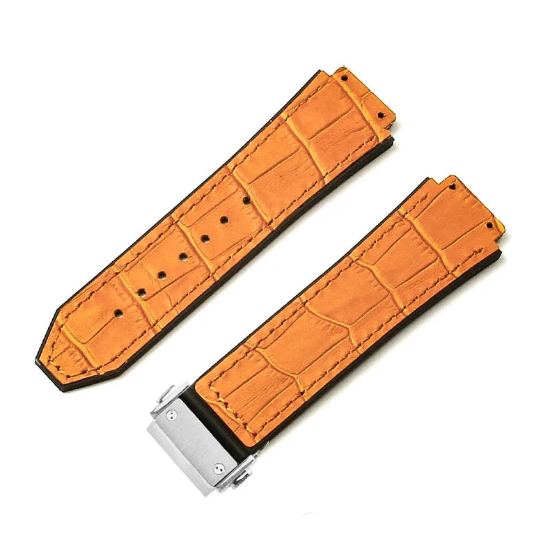 For Hublot BIGBANG Classic Fusion Leather Silicone Rubber Suede Watch Strap Dedicated Interface Lug System Band 26*19mm Bracelet