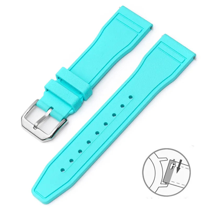 Cinturino in caucciù FKM di alta qualità da 20/21/22 mm per orologi da pilota IWC e serie Portofino, cinturino casual alla moda da uomo e donna