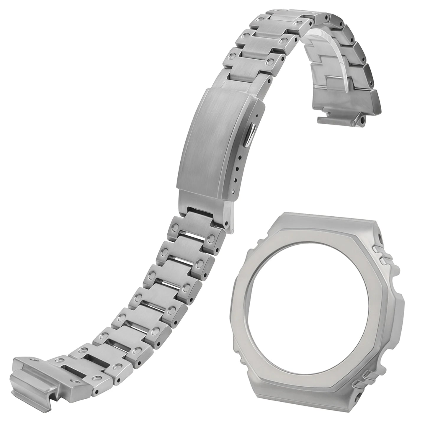 CasiOak Titanium Alloy Case and Strap, DIY Modification Accessories for Casio GA2100 GA-B2100 GA2110 Watches, Replacement Kit