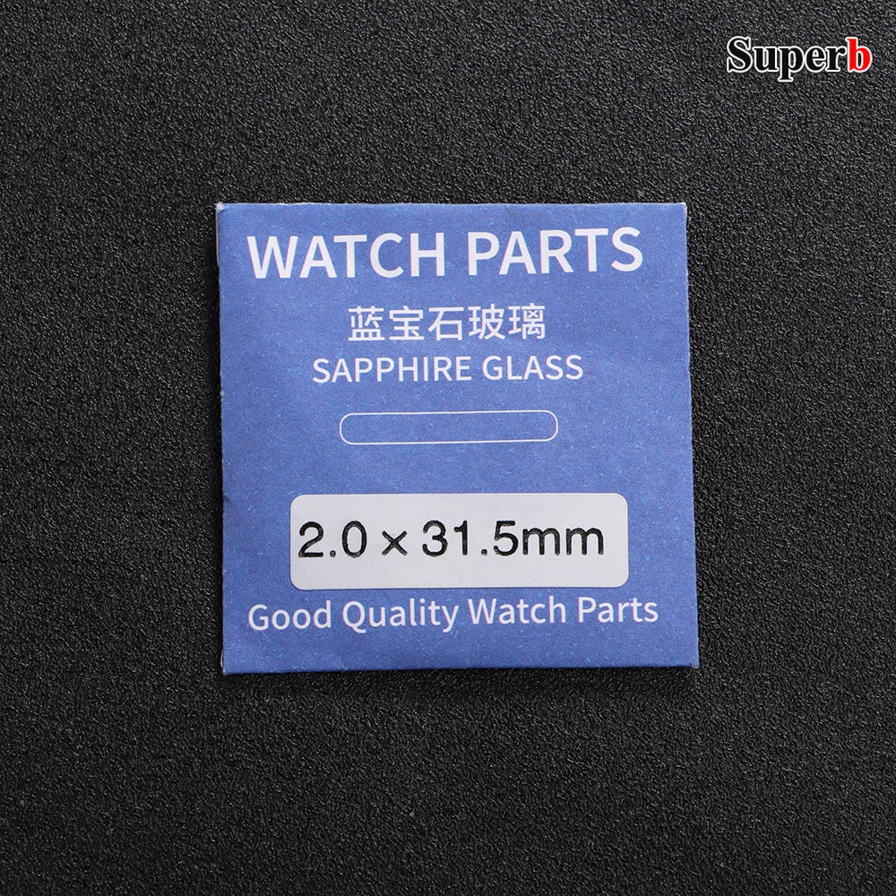 Verre de montre en saphir de remplacement, plat, 2.0mm d'épaisseur, diamètre 28-38mm, cristal Transparent, 29mm, 30mm, 31mm, 32mm, 34mm, 36mm, 1 pièce