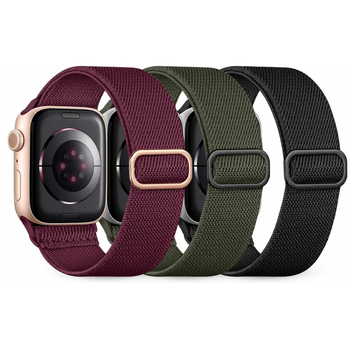 3 cinturini in nylon per Apple Watch Ultra, 38mm, 40mm, 41mm, 42mm, 44mm, 45mm, 46mm, 49mm, cinturino elastico in nylon, iWatch serie 11, 10, 9