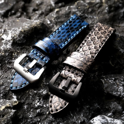 Bracciale in pelle di serpente di alta qualità fatto a mano 20MM 22MM 24MM Cinturino in pelle da uomo, bracciale vintage ispessito, adatto per uomo PAM111 441