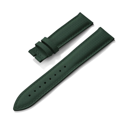 STAPELP – Fabric Sailcloth Strap, 18mm, 19mm, 20mm, 22mm, Top FKM + Leather Base, Textured Rubber Watch Straps, Quick Release Pin Buckle