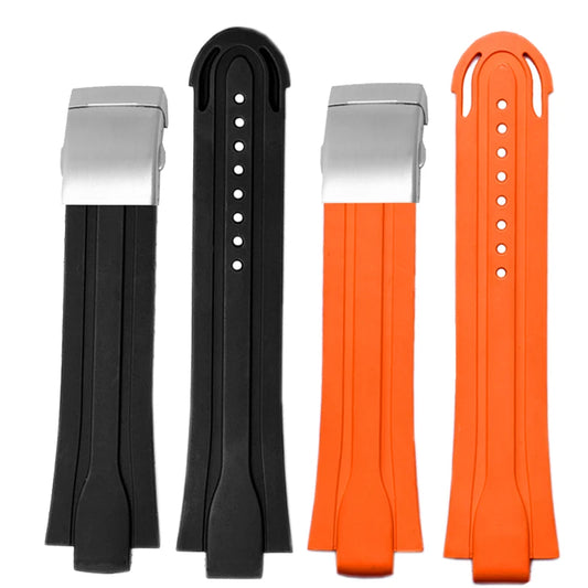 Bracelet de montre en caoutchouc et silicone pour sports de plongée, bracelet de montre, bouche surélevée, acier inoxydable, possède un fermoir, série ORIS 7730 et 7740, 24x12mm