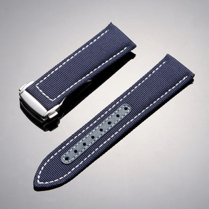 Bracelet de montre en Nylon 20mm 22mm pour Omega Seamaster 300, bracelet de montre pour Speedmaster AT150, boucle pliante en toile, Bracelets de Sport pour hommes