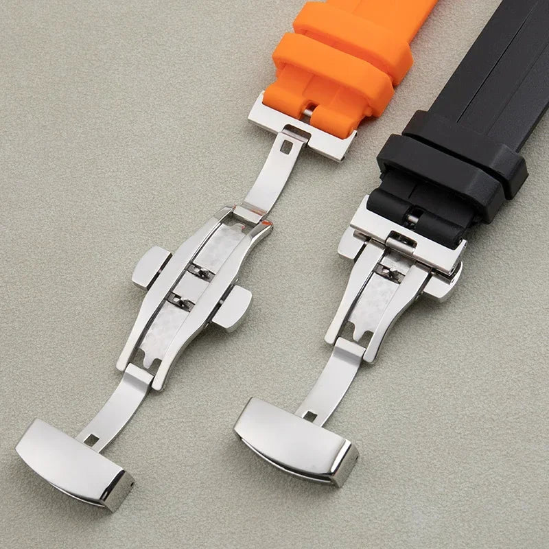 Cinturino per orologio in gomma morbida da 22 mm, per Tissot Sea Star T120, cinturino in silicone curvo, impermeabile, per immersione, fibbia a farfalla T120417A