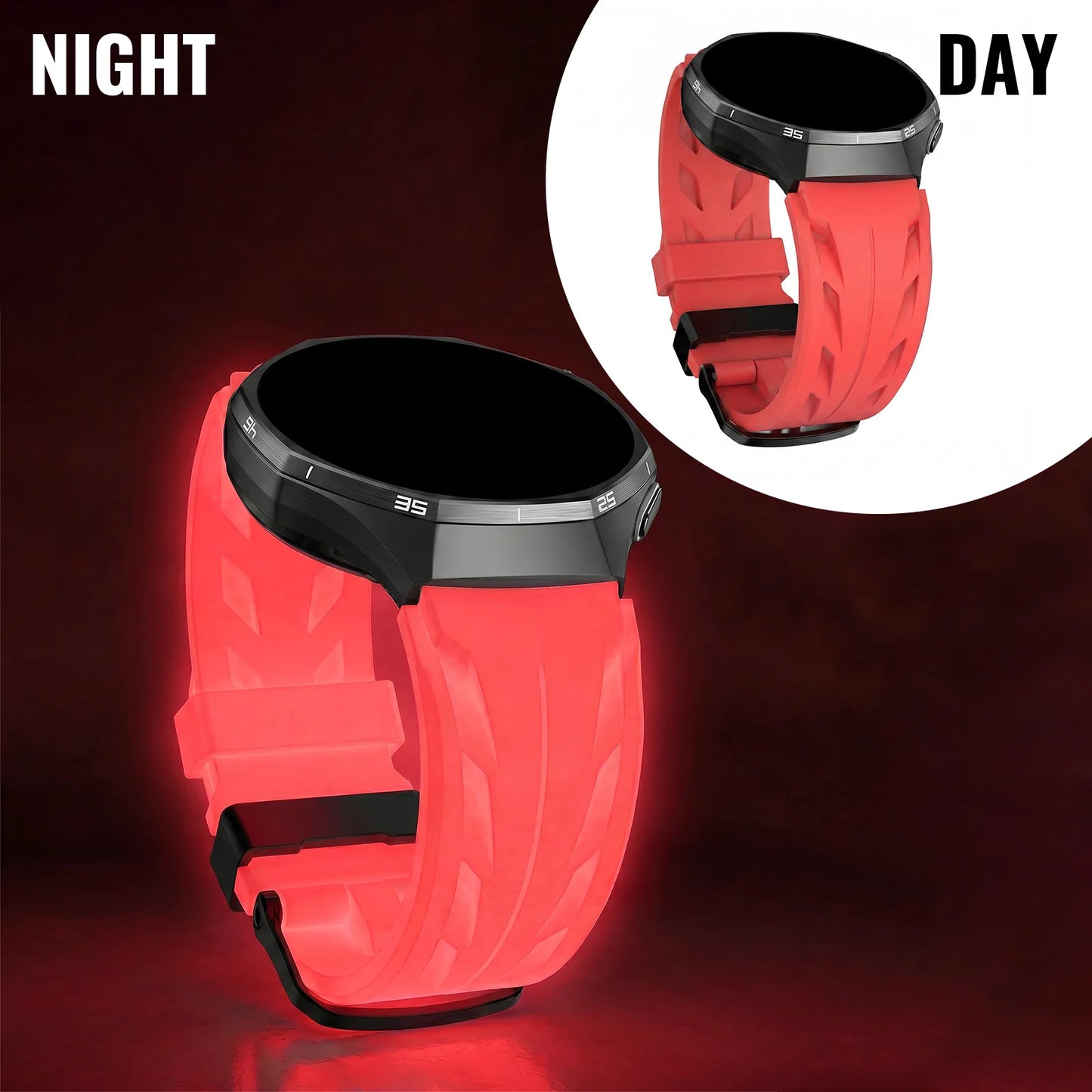 Bracelet de montre lumineux Konse 20/22 mm, adapté aux montres Samsung 7/6/5/4/FE, bracelet en silicone lumineux pour le sport