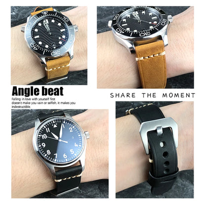 Handmade Quick Release Cowhide Watch Strap, 19mm 20mm 21mm 22mm 23mm 24mm, for Panerai Citizen Seiko TIMEX Oris IWC