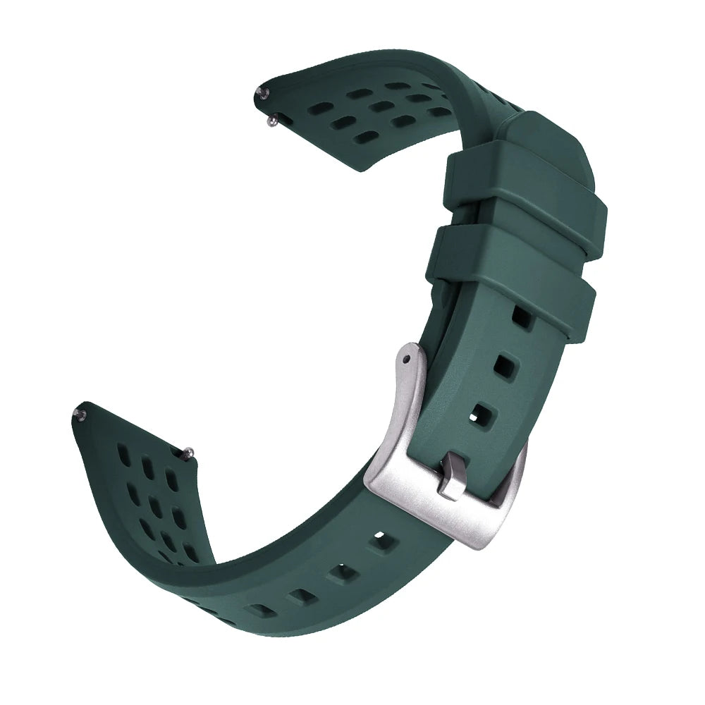 High Quality Quick Release FKM Fluoro Rubber Watch Strap 20mm 22mm New Design Porous Structure Ventilate FPM Rubber Watch Straps