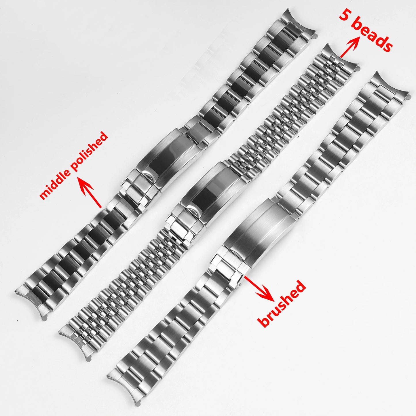 Bracelet de montre en acier inoxydable argenté mat poli de 19mm, pour SEIKO SNXS80 SNXS79 SNXS79K SNXS77K SNXS75 SNXS73, Bracelet de poignet en métal