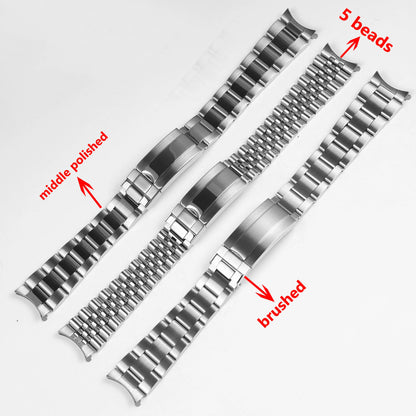 Bracelet de montre en acier inoxydable argenté mat poli de 19mm, pour SEIKO SNXS80 SNXS79 SNXS79K SNXS77K SNXS75 SNXS73, Bracelet de poignet en métal