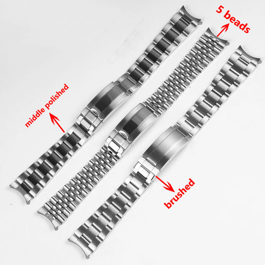 Cinturino per orologio in acciaio inossidabile satinato lucido argento da 19 mm, per SEIKO SNXS80 SNXS79 SNXS79K SNXS77K SNXS75 SNXS73, Braccialetto da polso in metallo