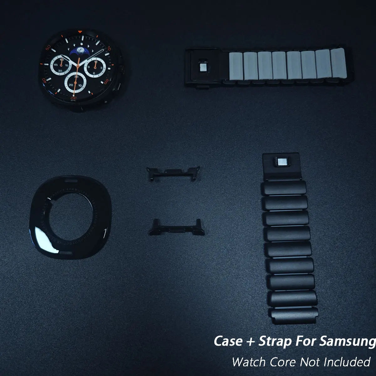 Bracelet de luxe + étui pour Samsung Galaxy Watch 8 40mm 44mm 8 Classic 46mm, étui à couverture complète, boucle magnétique