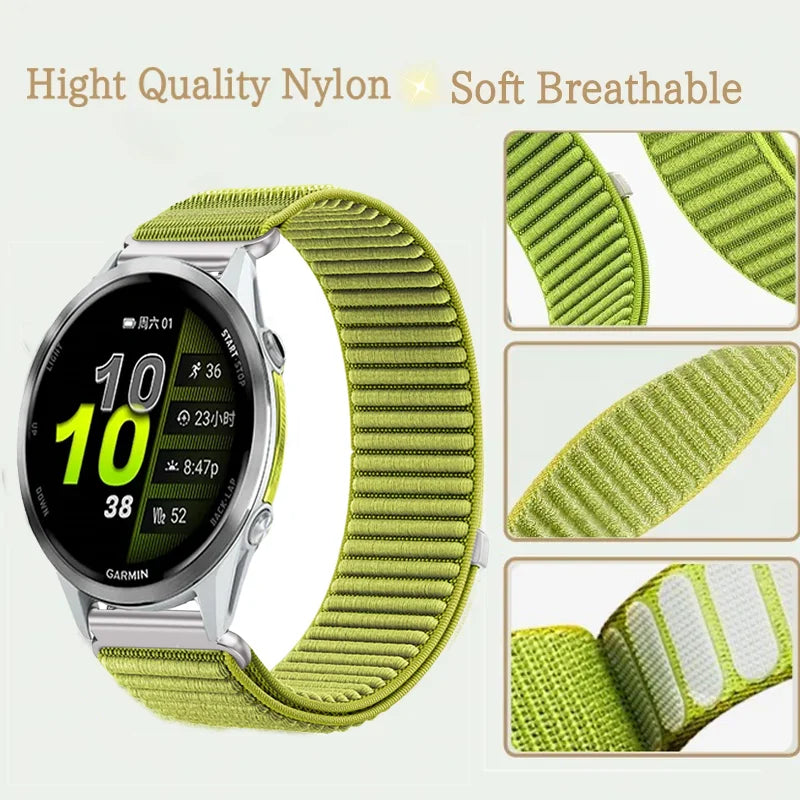 Bracelet en Nylon pour Garmin Forerunner 970 570 47/42mm 965 265 165 55 Venu 4 45/41mm, Garmin Active 6 5 Correa, 18mm 20mm 22mm