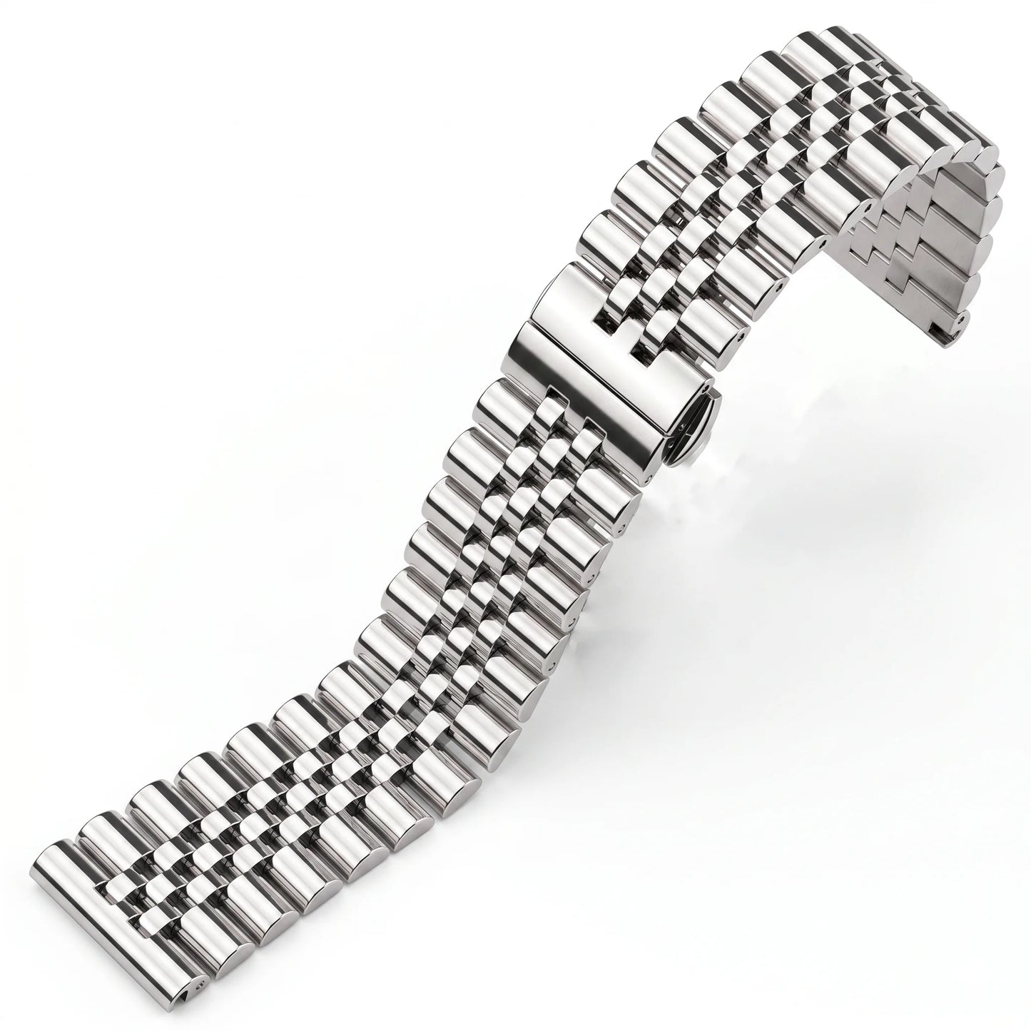 Bracelets de montre en acier inoxydable poli argent 16 18 19 20 21 22mm, accessoires de Bracelet de montre en métal