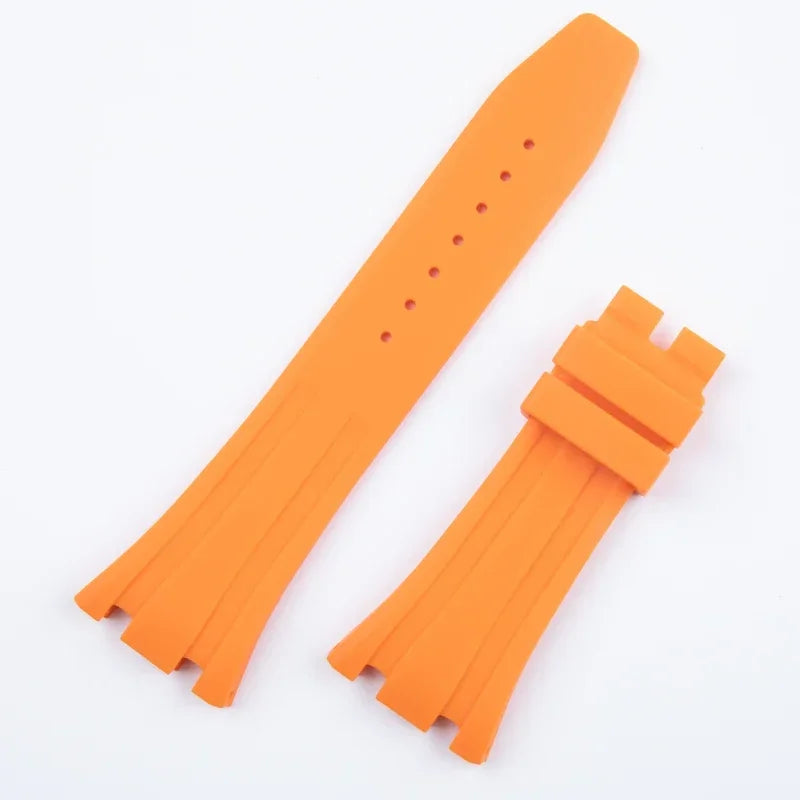 Cinturino per orologio in gomma morbida, 26mm, per cinturino AP, per Audemars Piguet, 15400, 15500, 26331, fibbia deployante a farfalla