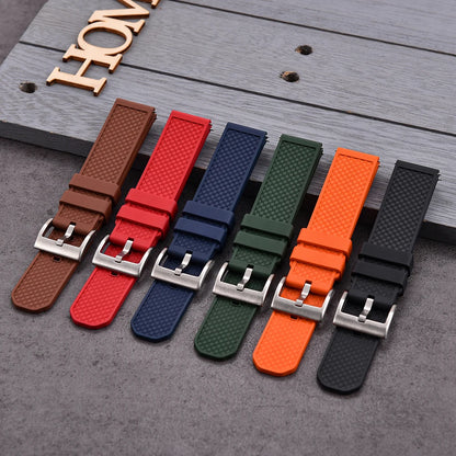 Quick Release FKM Rubber Watch Strap, Fluoroelastomer, 18mm, 20mm, 22mm, for all Watch Brands