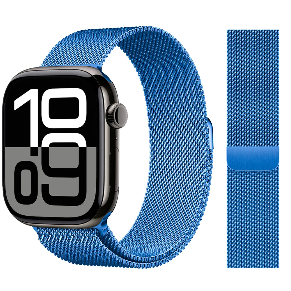 Apple Watch 米兰尼斯表带，46mm 44mm 45mm 40mm 42mm 41mm，适配 iWatch 系列 11 10 9 8 SE 7 6 Ultra 3 2