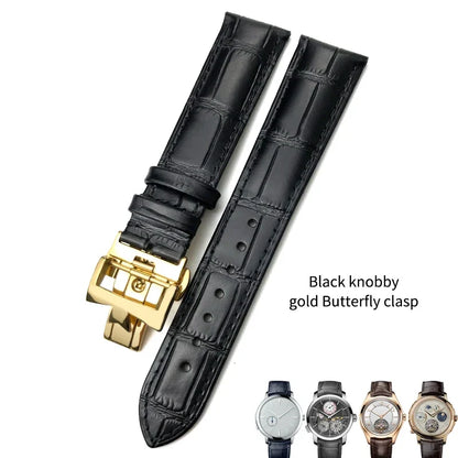 Bracelet de montre en cuir véritable de vache, 19mm, 20mm, 21mm, 22mm, adapté pour Vacheron Constantin, bracelet de montre en cuir de veau crocodile, noir et marron