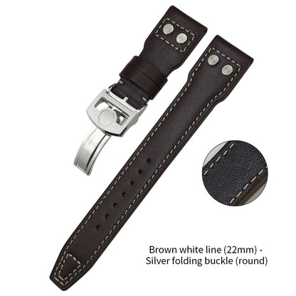 Bracelet de montre en cuir de vachette Rivet Optics, bracelet de montre en cuir véritable, IWC, Suffino 77, Suff5009, Big Pilot, Spitfire, Le Petit Prince, 21mm, 22mm