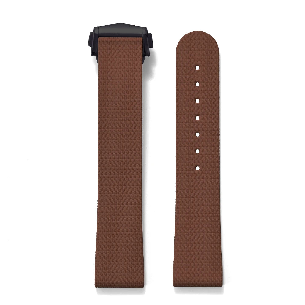 STAPELP suitable for Omega Swatch 20mm universal watch straps Black Blue FKM Rubber Quick Release Watch Band with Omega Folding Clasp