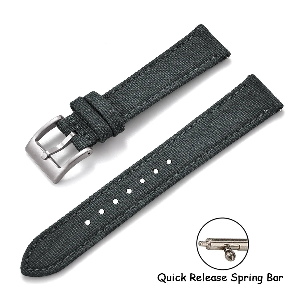 Per Cordura vela cinturino in pelle 18/20/22mm vela cinturini in nylon a sgancio rapido cintura in pelle per Omega Seiko
