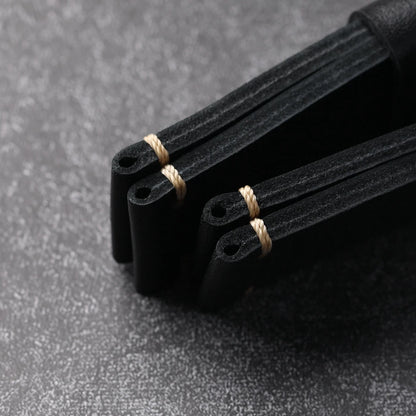 Handmade Cowhide Leather Watch Strap, Top Layer, 20 22 24 26MM, Black, Soft, Foldable, No Sandwich, Flexible