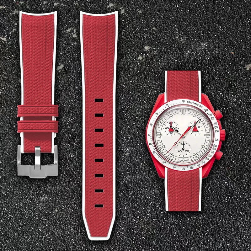 Cinturino per orologio da 20 mm per Omega x Swatch MoonSwatch - Gomma / Curvo / Sgancio rapido - 1 pezzo