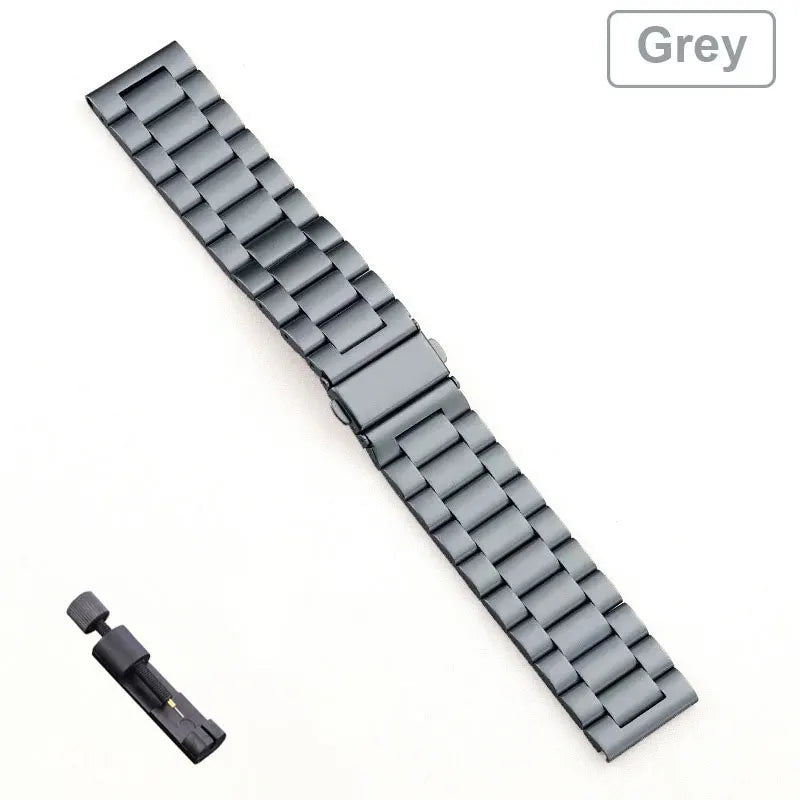 Bracelet en acier inoxydable, 18mm 20mm 22mm, pour Garmin Vivoactive 3 4 4s 5 6, montre Venu 2 2S 3S SQ Forerunner 245, Bracelet en métal