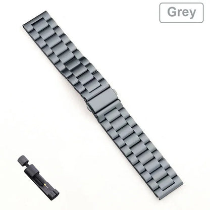 Bracelet en acier inoxydable, 18mm 20mm 22mm, pour Garmin Vivoactive 3 4 4s 5 6, montre Venu 2 2S 3S SQ Forerunner 245, Bracelet en métal