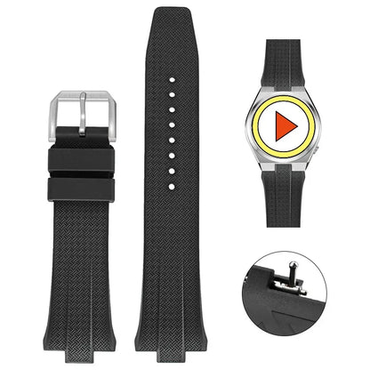 Advanced FKM Fluoro Rubber Watch Strap, 9mm, for Citizen TSUYOSA Collection NJ0150 NJ0151ME, Silicone Watch Bands for Men and Women