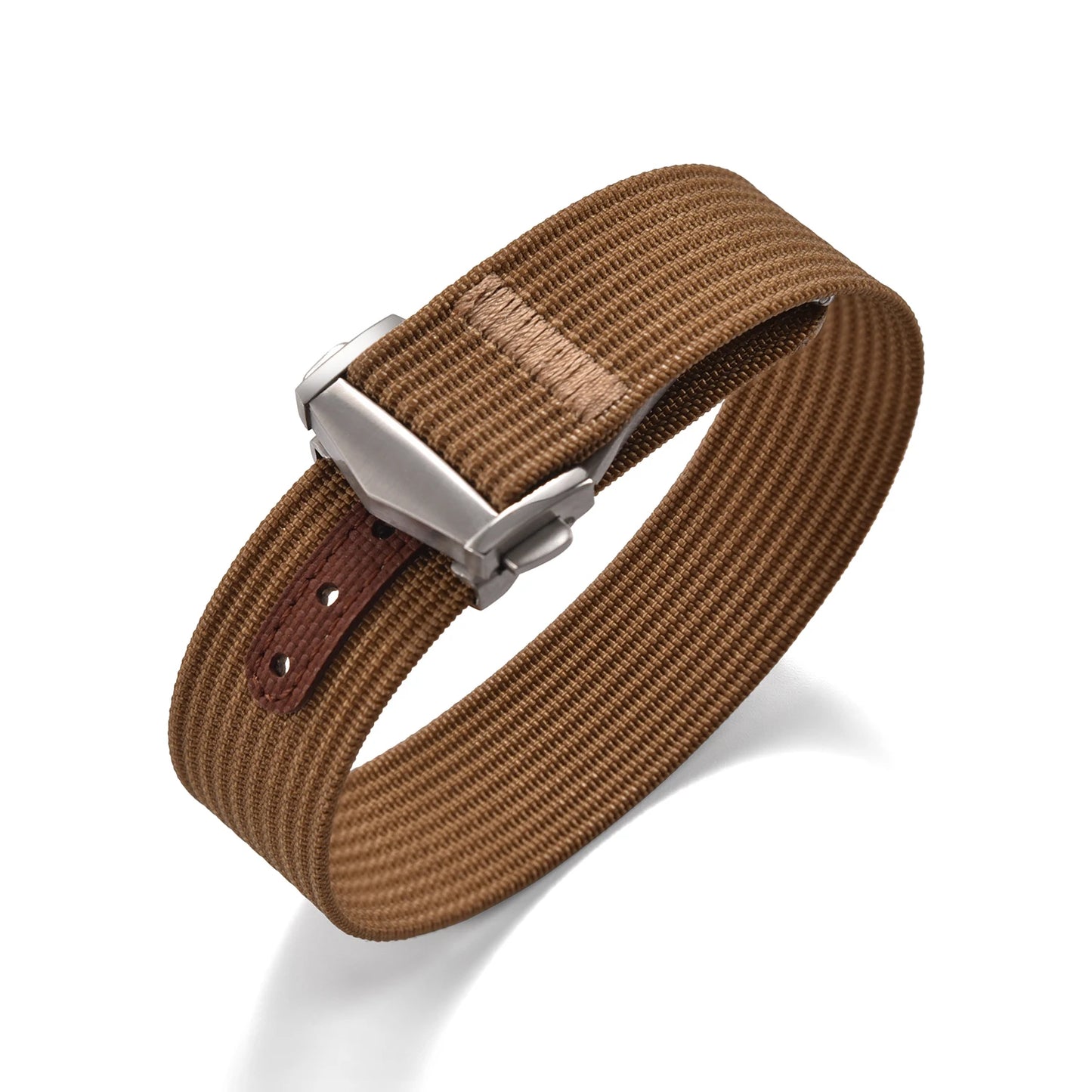 Ribbed Nylon Military Watch Strap 18mm 20mm 22mm with FKM Rubber Deployment Buckle, Sports Bracelet for Men Omega/Tudor/Seiko
