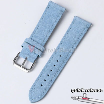 Cinturino per orologio in pelle scamosciata e bovina, 18mm 19mm 20mm 22mm, per Seiko per Huawei Watch Gt2/3/4, vintage, cucito a mano