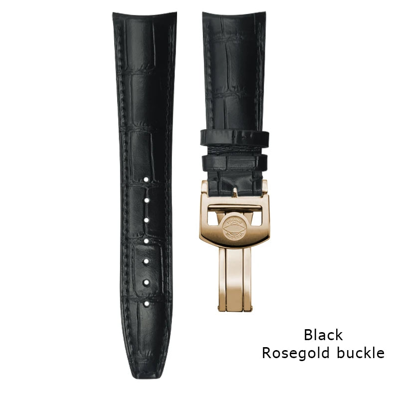 Curved end watch strap for IWC PILOT Portugieser Portofino 20mm 21mm 22mm genuine calfskin watchband high quality cowhide strap