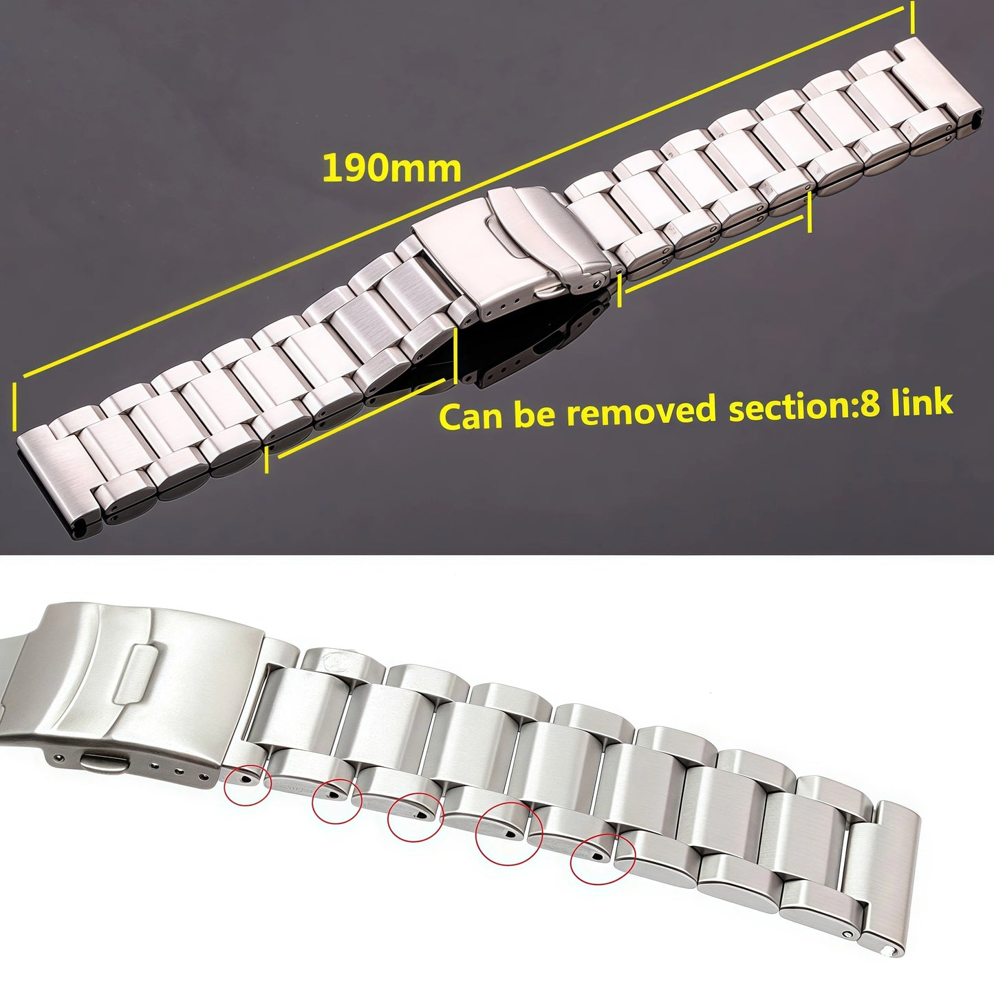 Bracelet de montre en acier inoxydable, 18mm, 20mm, 22mm, 24mm, lien, bleu, noir, or, accessoires