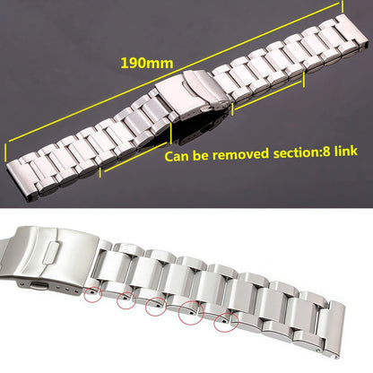 Bracelet de montre en acier inoxydable, 18mm, 20mm, 22mm, 24mm, lien, bleu, noir, or, accessoires