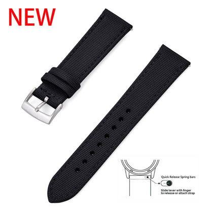 Leather and Nylon Watch Strap for Men and Women, 18mm 20mm 22mm, Quick Release, Universal, Suitable for Traditional Smartwatches