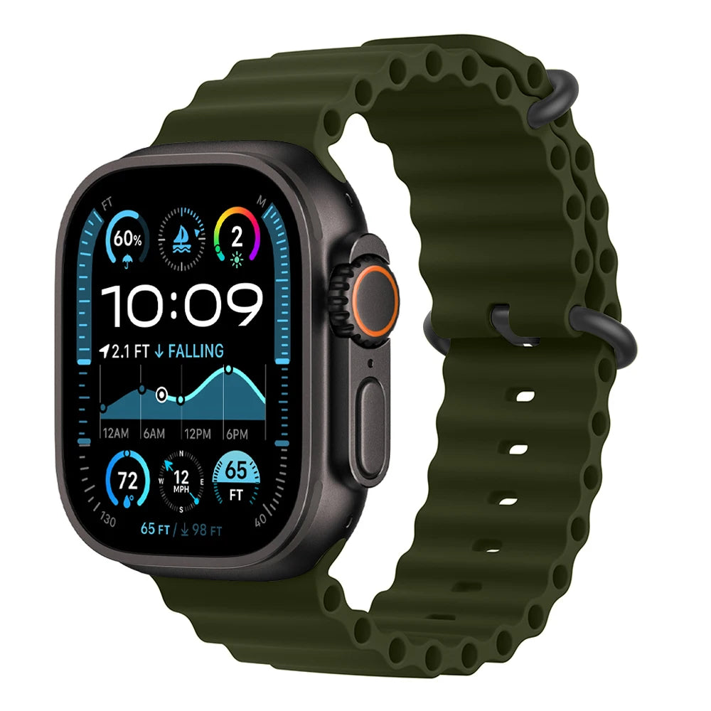 Bracelet Ocean pour Apple Watch Ultra 3 2, 49mm 46mm 44mm 40mm 45mm 41mm 42mm, Correa Bracelet iWatch Series 11 10 9 SE 8 7 6 5 4