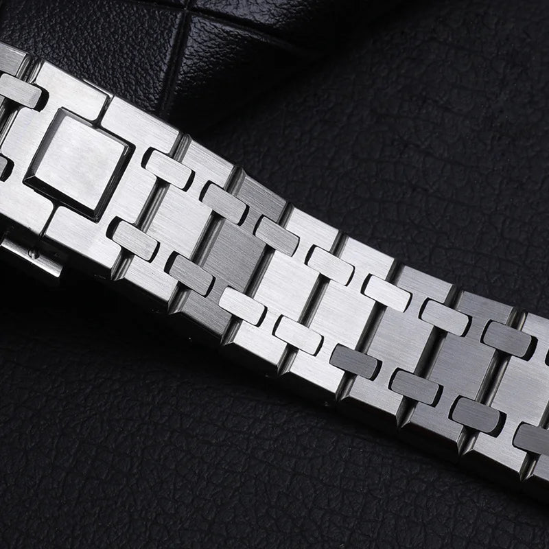 Bracelet de montre 21 26mm pour hommes et femmes, entièrement en acier inoxydable, pour AP ROYAL OAK 15400 26331 15500, boucle pliante