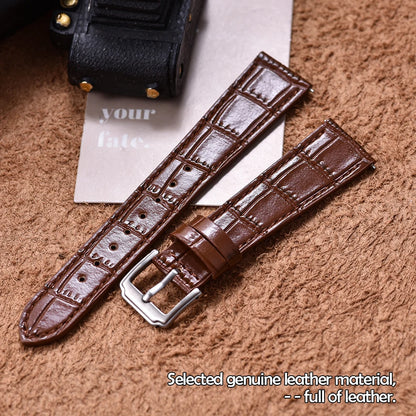 16/18/19/20/21/22mm Quality Leather Watch Straps Flamed Pattern Leather Band Universal Watch Straps Accessories for Men Women