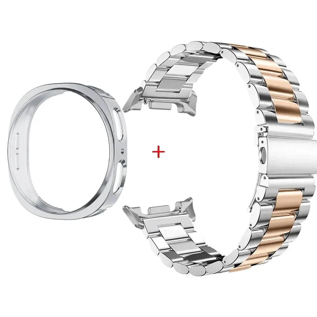 Stainless Steel Watch Band + Case for Samsung Galaxy Watch 8 40mm 44mm, Full Cover Metal Strap