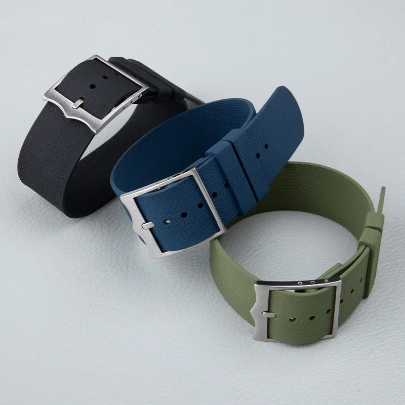 New Long FKM Fluororubber Watch Strap, 20/21/22mm, Military Band for Tudor BlackBay Omega Seamaster IWC Longines Rolex