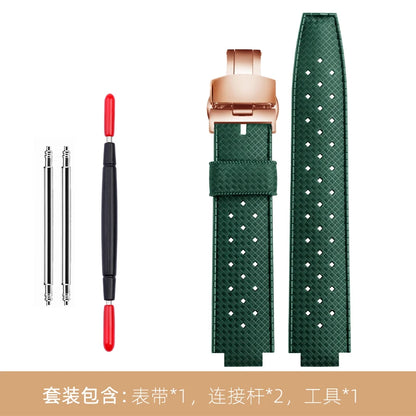 Cinturino in gomma per orologio LV, con apertura rialzata, Louis Vuitton, serie Tambour, Q1121, cinturino dedicato, uomo, donna, Q114k