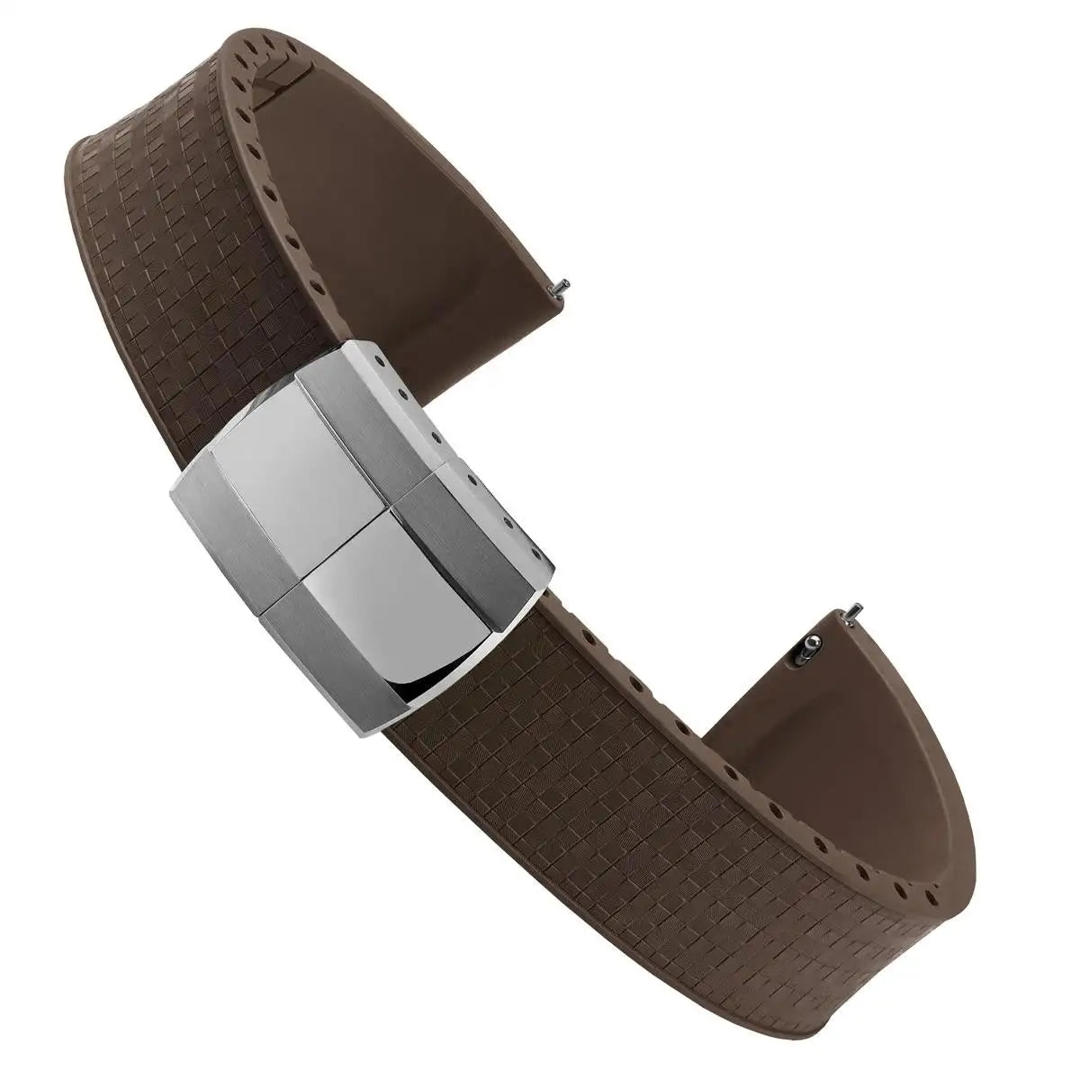 Bracelet de montre en caoutchouc fluoré, coupe sur la taille, 18/19/20/21/22mm, boucle de déploiement FKM en mosaïque, extrémité plate universelle, remplacement du Bracelet