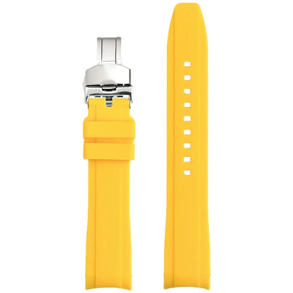 Bracelet universel en Silicone à haute résistance, 18mm 19mm 20mm 21mm 22mm, pour Tissot 1853, extrémité incurvée, boucle papillon, Bracelet de montre