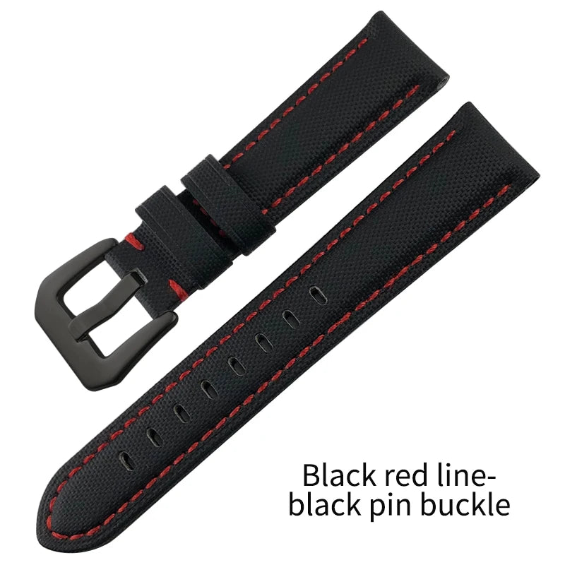 Cinturino per orologio in tela di nylon da uomo, 20mm, 21mm, 22mm, 23mm, 24mm, 25mm, 26mm, per Panerai Seiko Breitling Citizen, cinturino universale in pelle