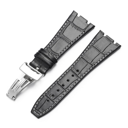 Soft Cowhide Leather Watch Strap for Audemars Piguet Royal Oak Offshore AP 15400 15703, Sweat Resistant, for Men and Women, Folding Buckle