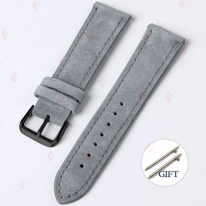 18mm 19mm 20mm 22mm Vintage daim peau de vache Bracelet de montre à la main Bracelet de montre gris marron vert Bracelet à dégagement rapide pour hommes femmes